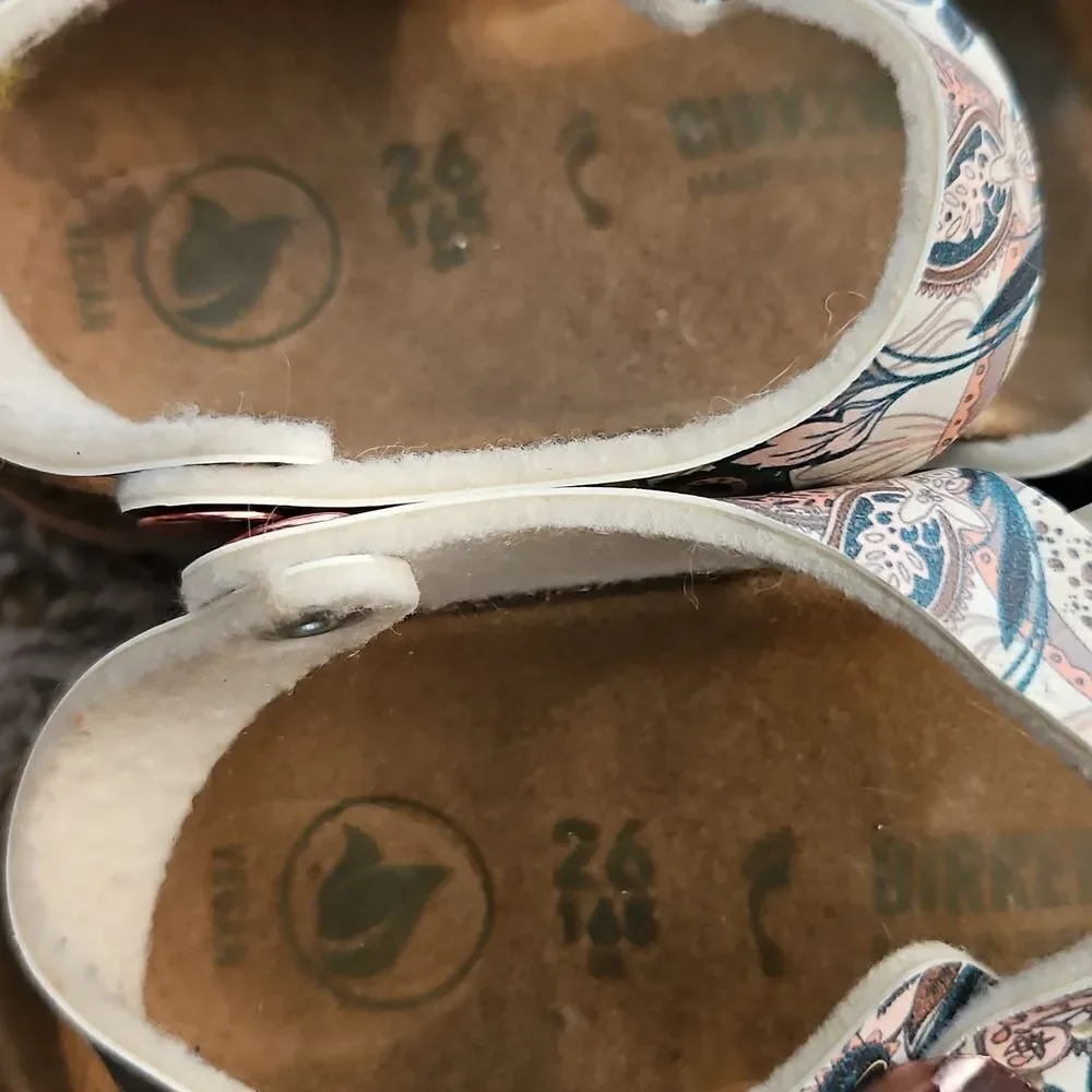 Birkenstock Pink Paisley Vegan Sandals Size 26